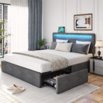 Upholstered Platform Storage Bed - Chic Decora