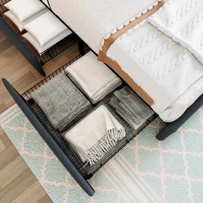 Upholstered Platform Storage Bed - Chic Decora