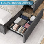 Upholstered Platform Storage Bed - Chic Decora