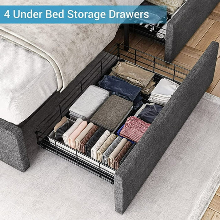 Upholstered Platform Storage Bed - Chic Decora