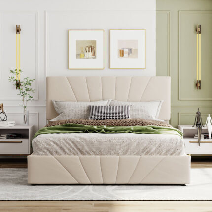 Upholstered Platform Storage Bed - Chic Decora