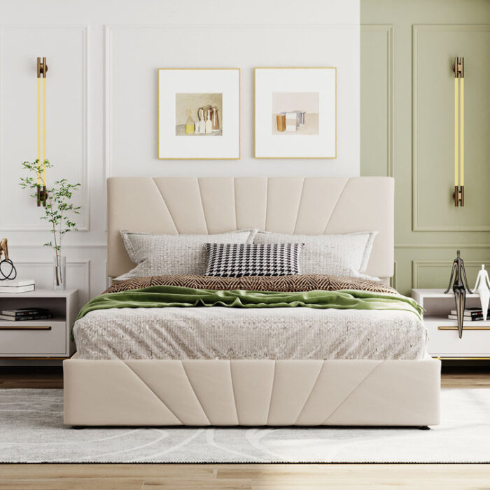 Upholstered Platform Storage Bed - Chic Decora