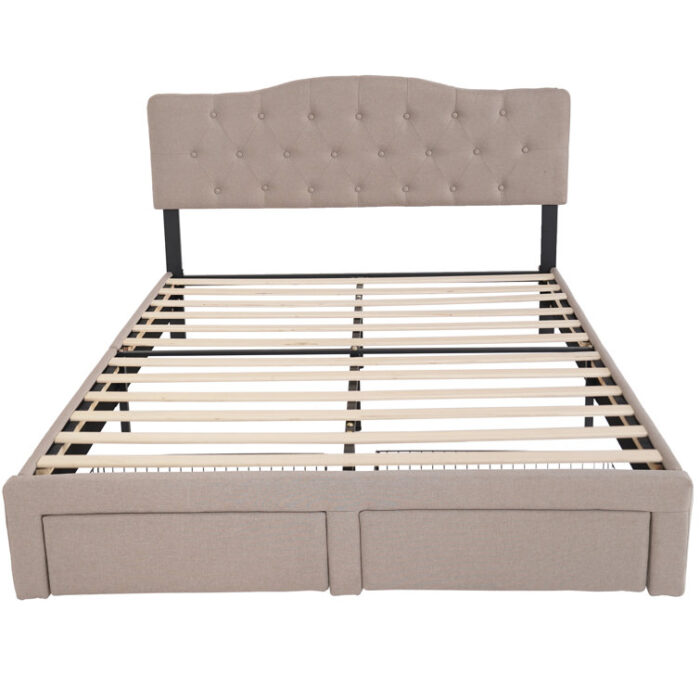 Upholstered Platform Storage Bed - Chic Decora