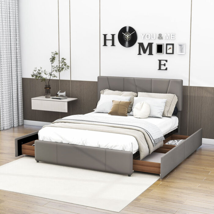 Upholstered Platform Storage Bed - Chic Decora