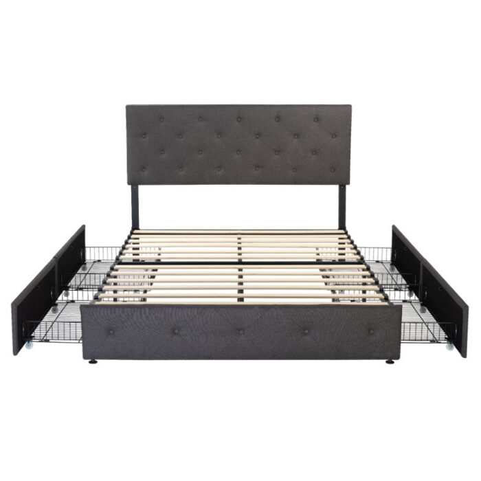 Upholstered Platform Storage Bed - Chic Decora