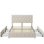 Upholstered Platform Storage Bed - Chic Decora