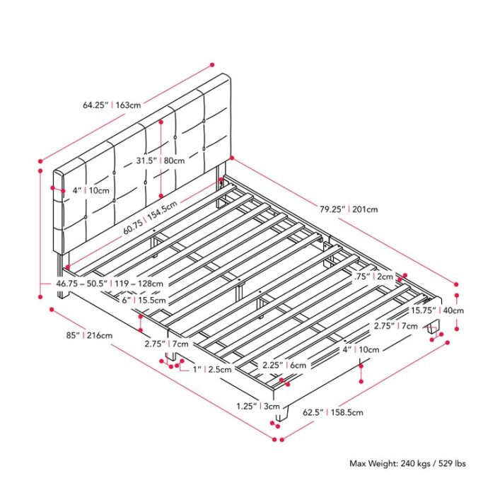 Upholstered Slat Bed - Chic Decora