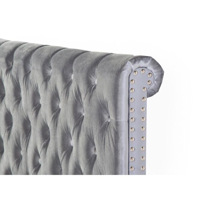 Upholstered Sleigh Bed - Chic Decora