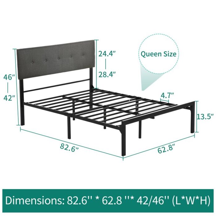 Upholstered Storage Platform Bed with Adjustable Headboard - Chic Decora