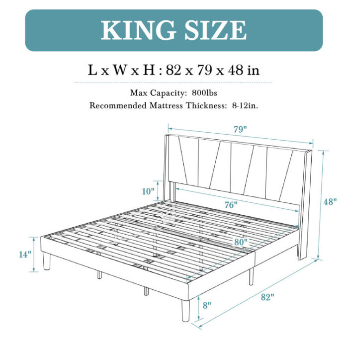 Upholstered Wingback Bed - Chic Decora