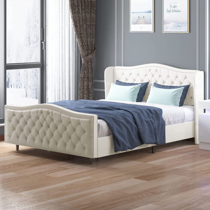 Upholstered Wingback Bed - Chic Decora