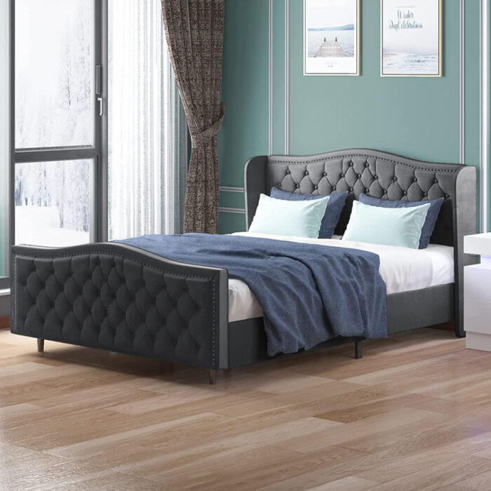 Upholstered Wingback Bed - Chic Decora