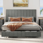 Upholstered Wingback Storage Bed - Chic Decora