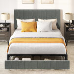 Upholstered Wingback Storage Bed - Chic Decora