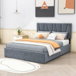 Upholstery Platform Bed with Four Drawers - Chic Decora