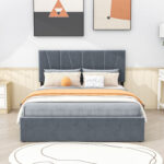 Upholstery Platform Bed with Four Drawers - Chic Decora