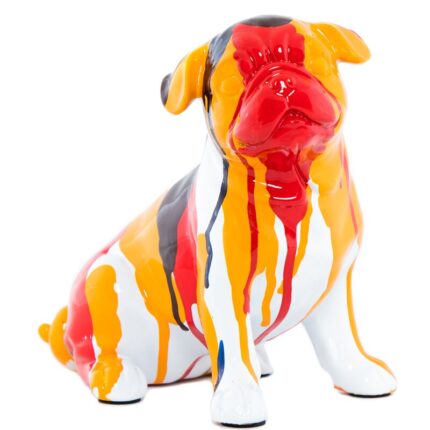 VICTORIA Bulldog Sitting Splatter Art Dog – 7.5″ tall - Chic Decora