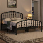 Valor Bed Frames Metal Platform Bed with Headboard - Chic Decora