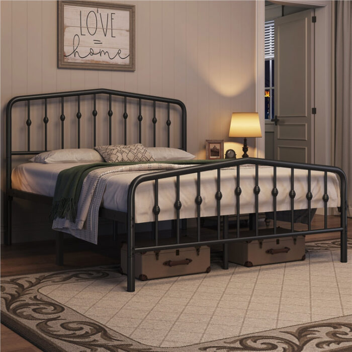 Valor Bed Frames Metal Platform Bed with Headboard - Chic Decora