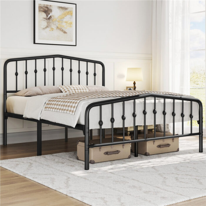 Valor Bed Frames Metal Platform Bed with Headboard - Chic Decora