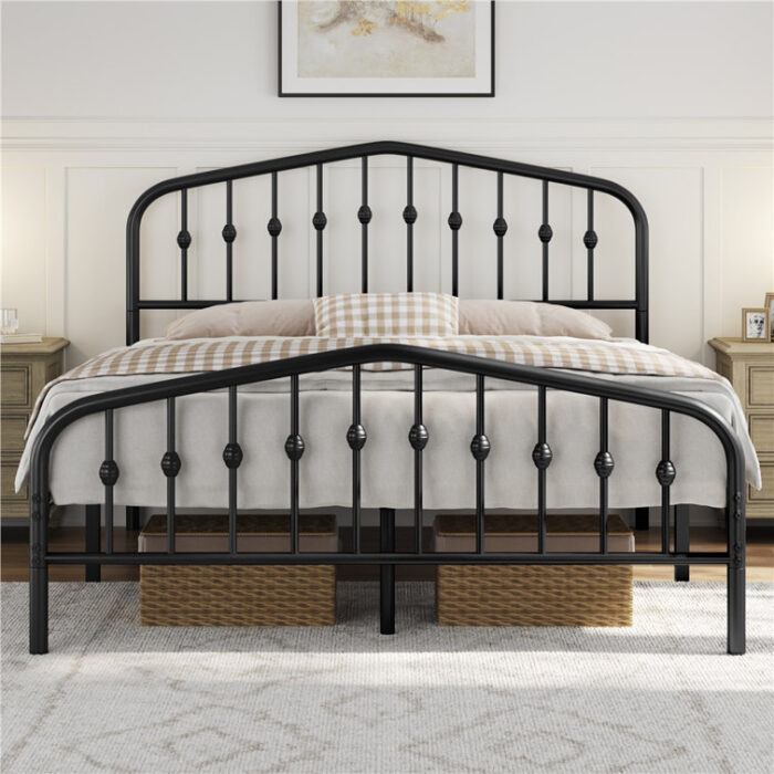 Valor Bed Frames Metal Platform Bed with Headboard - Chic Decora