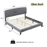 Vay Upholstered Platform Bed with Button Tufted Headboard - Chic Decora