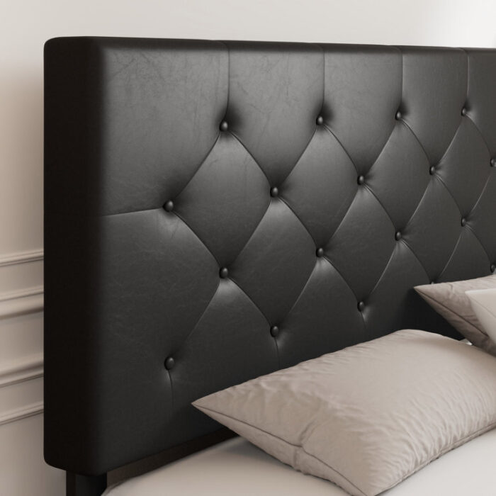 Vegan Leather Metal Platform Storage Bed - Chic Decora