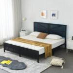 Vergilia Industrial Style Metal Platform Bed Frame with RGB LED Lights - Chic Decora