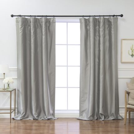 Extra Wide & Extra Long Faux Silk Crep Chifon Sheer Curtain Panels (Set of 2) - Chic Decora