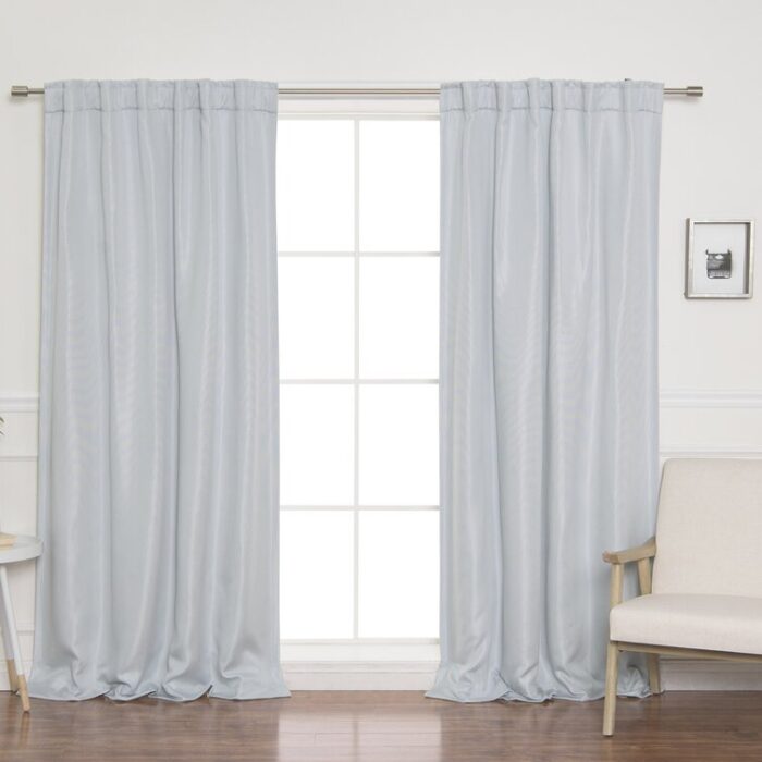 Vicenta Polyester Blackout Curtain Pair (Set of 2) - Chic Decora