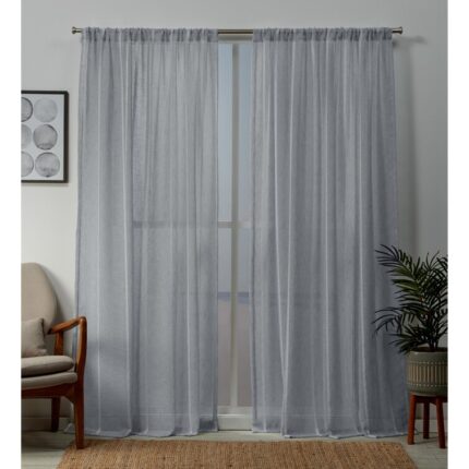 Vidal Synthetic Sheer Curtain Pair (Set of 2) - Chic Decora