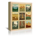 Vintage National Parks Wall Art 4 Piece Prints Canvas by Anderson Design Group - Chic Decora