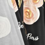 Vintage Paris Rose Butterfly Script Polyester Semi Sheer Curtain Pair (Set of 2) - Chic Decora