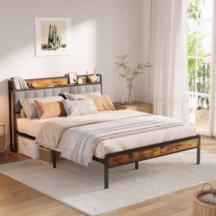 Warlo Metal Platform Bed - Chic Decora