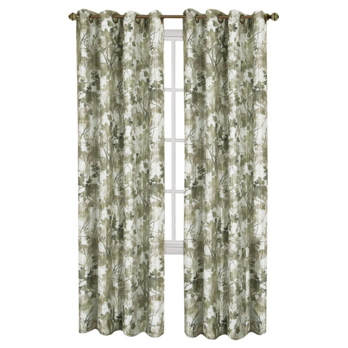 Warrenup Floral Energy Efficient 98% Blackout Thermal Grommet Lined Curtain Panels (Set of 2) (Set of 2) - Chic Decora