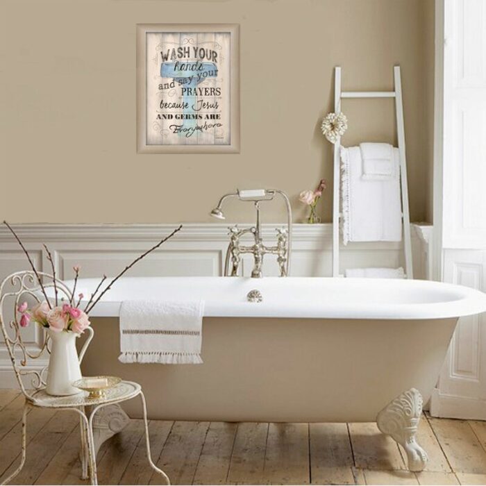 Wash your Hands Framed Wall Art for Living Room, Home Wall Decor Framed Print by Debbie DeWitt - Chic Decora