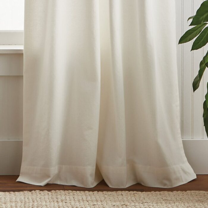 Water’s Edge 100% Cotton Striped Semi-Sheer Rod Pocket Curtain Panels (Set of 2) - Chic Decora