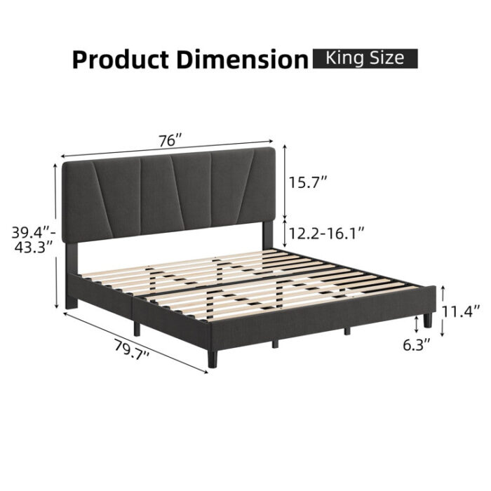 Watse Upholstered Sleigh Bed - Chic Decora