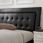 Wendla Vegan Leather Sleigh Bed - Chic Decora