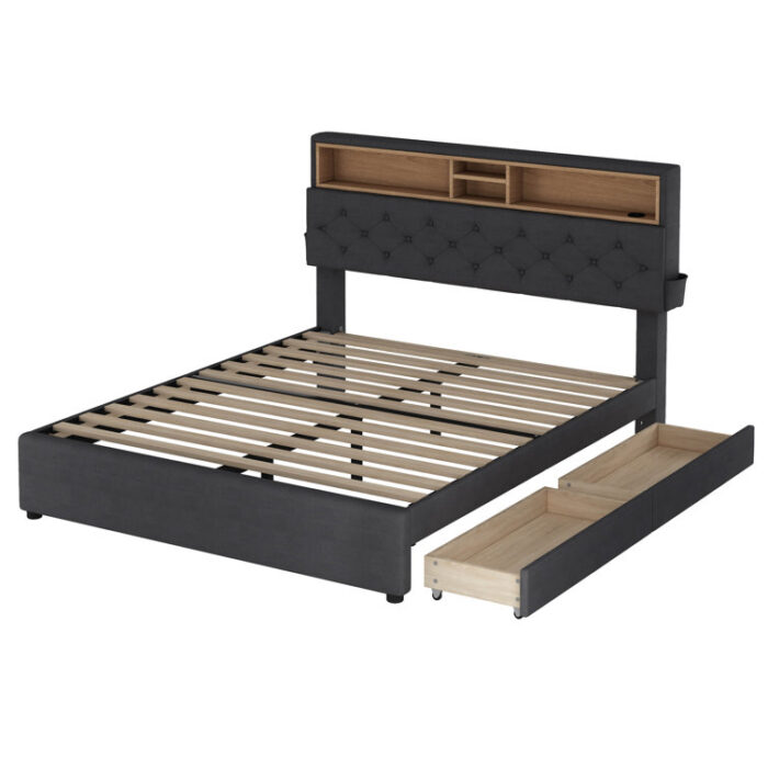 Westberg Upholstered Platform Bed - Chic Decora