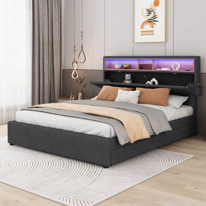 Westberg Upholstered Platform Bed - Chic Decora