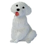 White Poodle Puppy Dog Figurine - Chic Decora