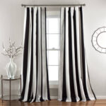 Pinstripe Striped Semi-Sheer Rod Pocket Curtain Panels (Set of 2) - Chic Decora