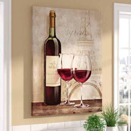 Wine in Paris IV by Janelle Penner Graphic Art on Canvas - Chic Decora