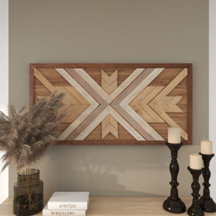 Wood Handmade Southwestern Geometric Home Wall Decor - Chic Decora