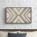 Wood Handmade Southwestern Inspired Arrow Panel Geometric Home Wall Decor with Blue Tones - Chic Decora