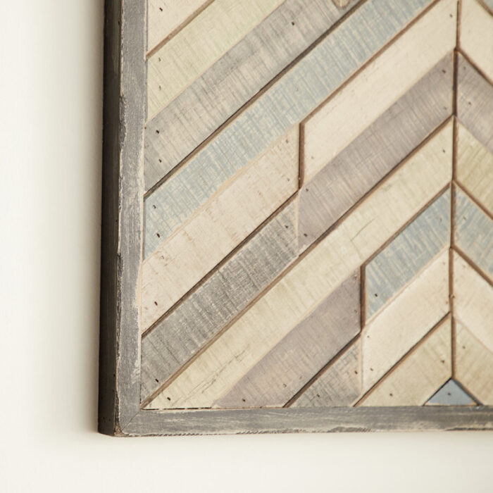 Wood Handmade Southwestern Inspired Arrow Panel Geometric Home Wall Decor with Blue Tones - Chic Decora