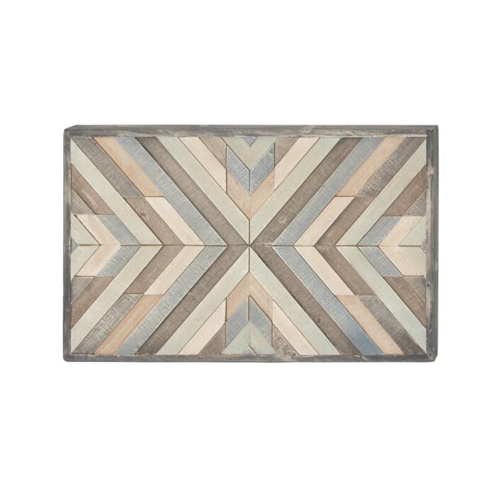 Wood Handmade Southwestern Inspired Arrow Panel Geometric Home Wall Decor with Blue Tones - Chic Decora