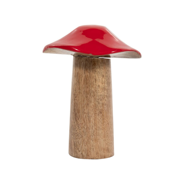 Wood Red Toadstool Mushroom Wood Figurines, Adds a Touch of Nature’s Elegance to Home Decor - Chic Decora