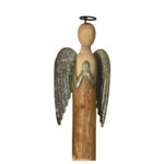 Wood and Metal Praying Angel Christmas Figurine - Chic Decora